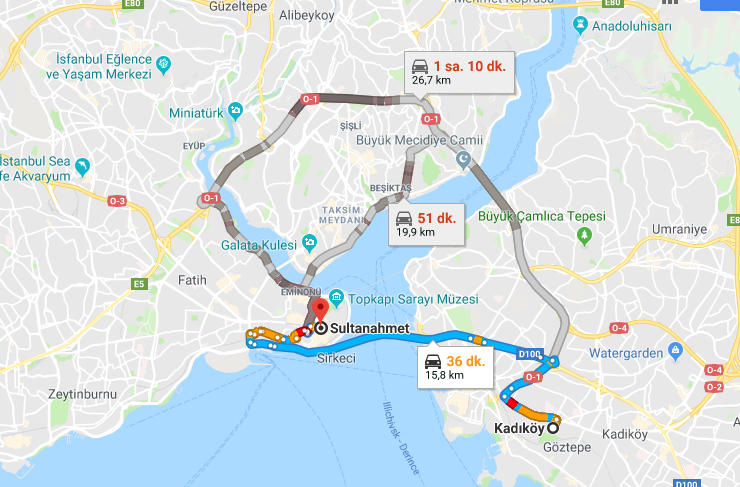 Kadikoyden Sultanahmete Nasil Gidilir